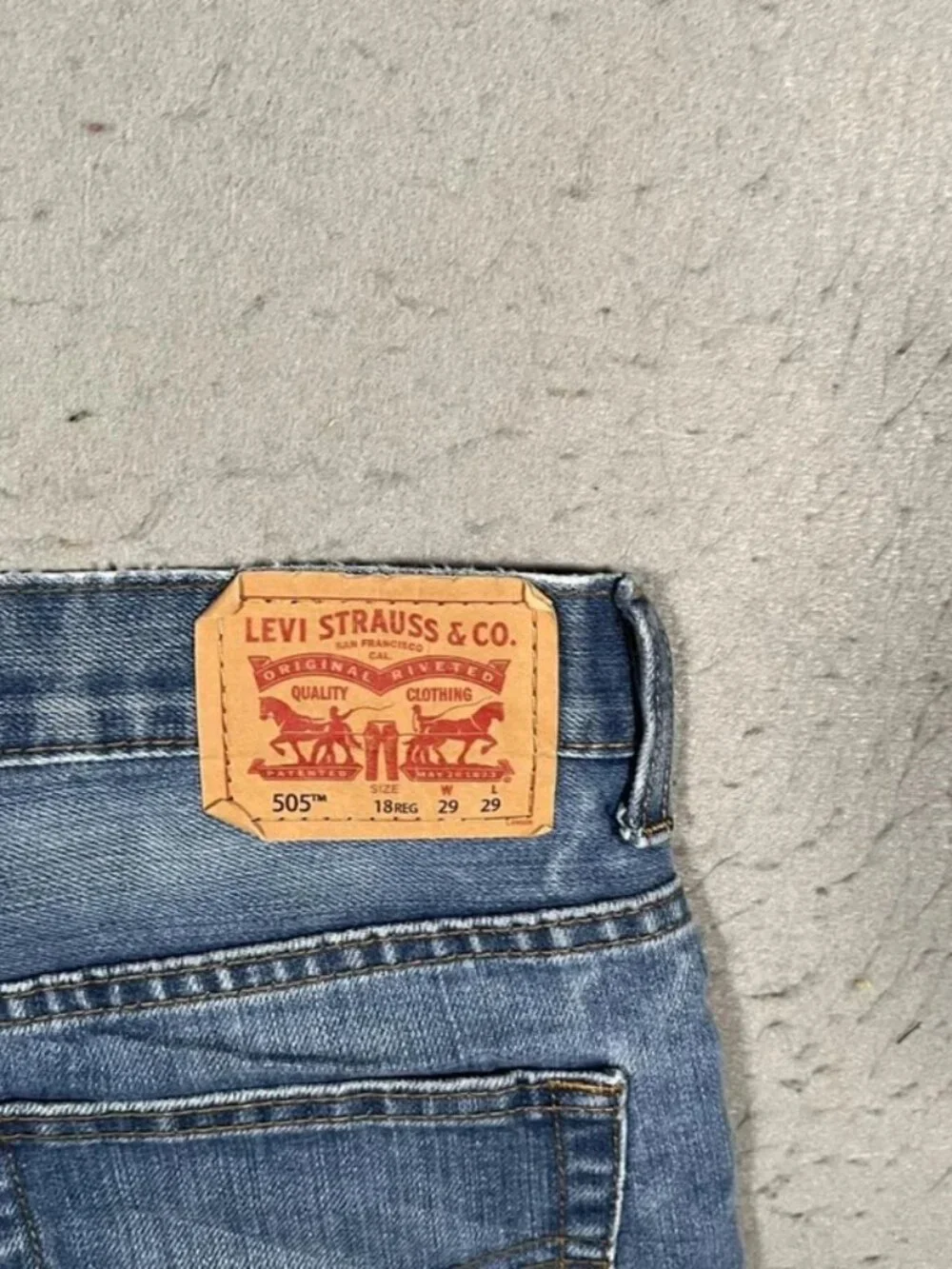 Levi’s 505 Blue Denim Shorts Vintage Straight Fit W29 I8
